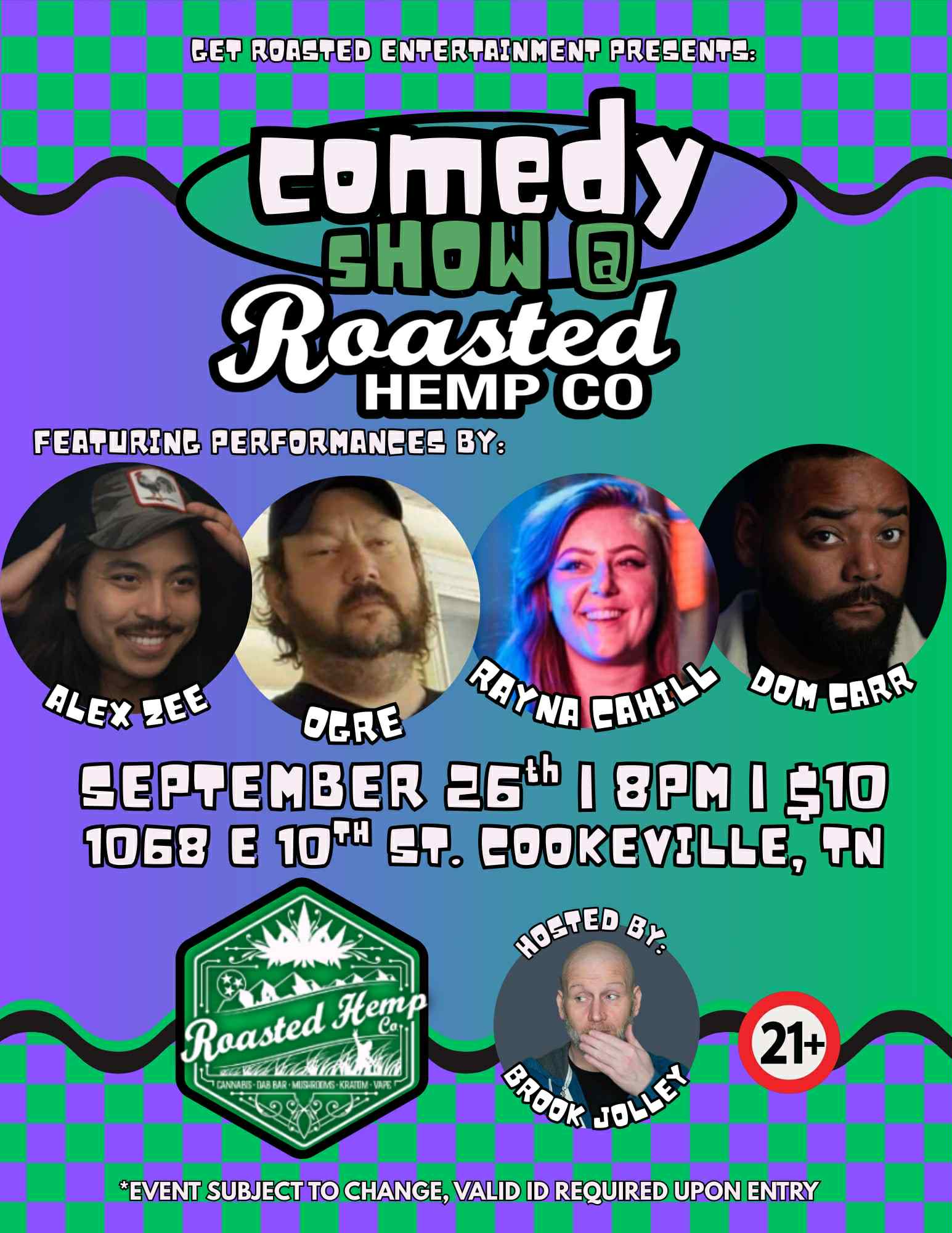 Standup comedy at roasted cookeville september 26 $10